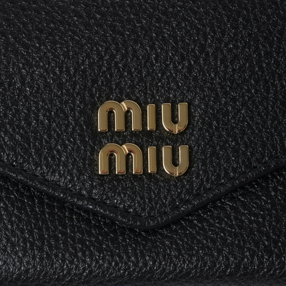 Miu Miu Vitello Dyno Leather Fold Wallet With Fla… - image 5